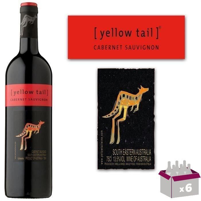 Yellow Tail Cabernet Sauvignon - Vin rouge d'Australie x6