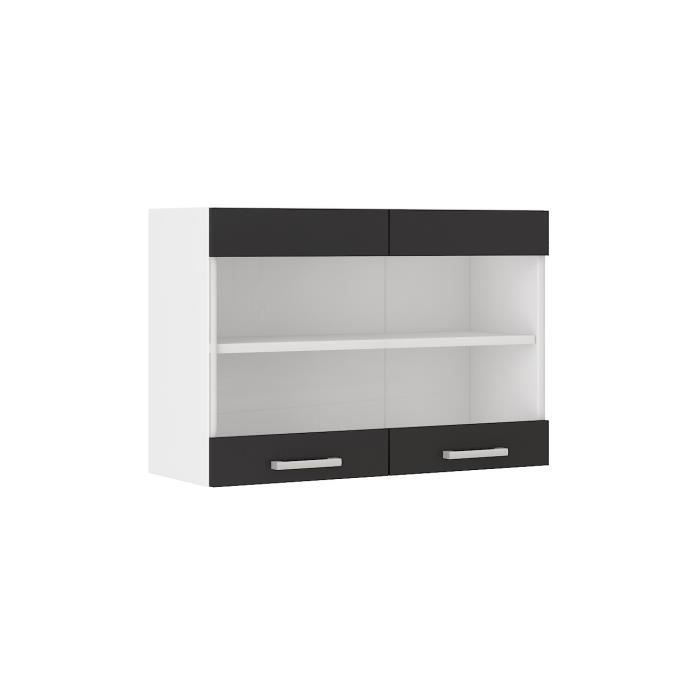 ULTRA Meuble haut de cuisine L 80 cm - Noir - Achat / Vente éléments