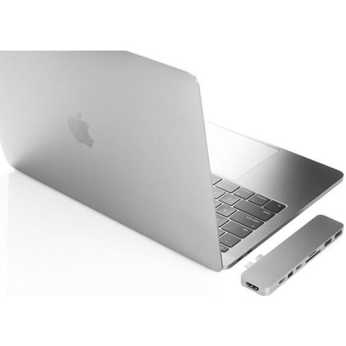 MOBILITY - HyperDrive PRO - 2xUSB-C vers HDMI 4K - mini DisplayPort 4K - USB-C 100W / 60W - SD - microSD - 2xUSB 3.1 - Gris Argent