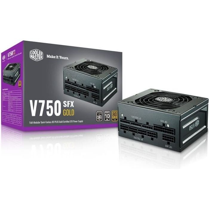 COOLER MASTER V750 SFX Gold - Alimentation 750W SFX - 100% modulaire (Certifiée 80 Plus GOLD Garantie 10 ans)