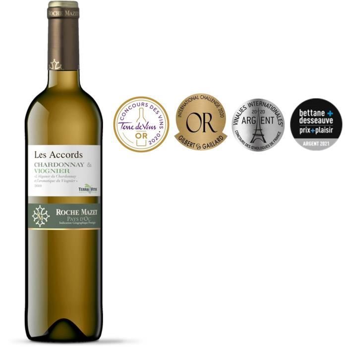 Les Accords de Roche Mazet Chardonnay & Viognier 2019 Pays d’Oc - Vin blanc de Languedoc