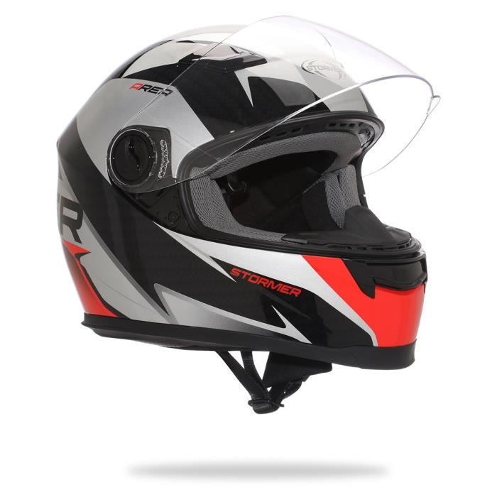STORMER Casque intégral area volt noir gris rouge