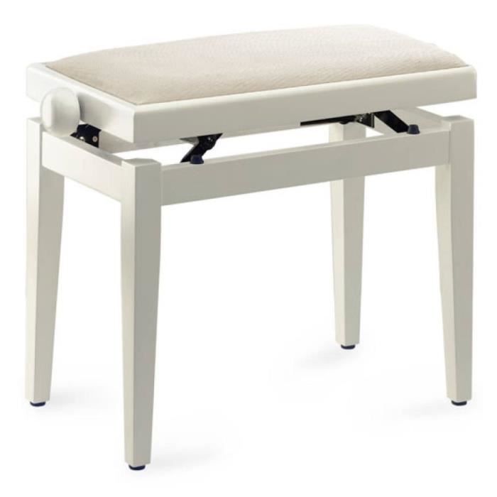 STAGG Banquette Piano Pelote Velours Blanc