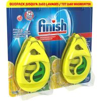 FINISH W4B Pack de 2 désodorisants pour lave-vaisselle - Parfum citron et citron vert - 2 x 60 lavages