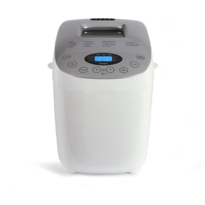 LIVOO DOP205W Machine à Pain - Ecran Digital 15 Programmes - Blanc