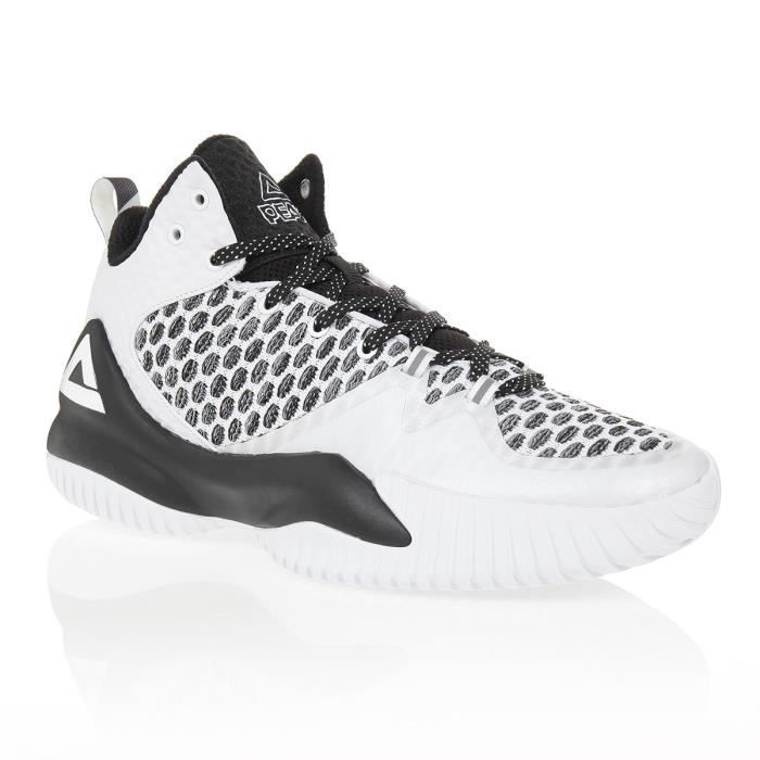 PEAK Chaussures de basketball Lou Williams - Homme - Blanc et noir