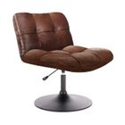HOME DECO FACTORY Fauteuil pivotant tissu marron- Style industriel - L 89 x P 39 x H 66 cm