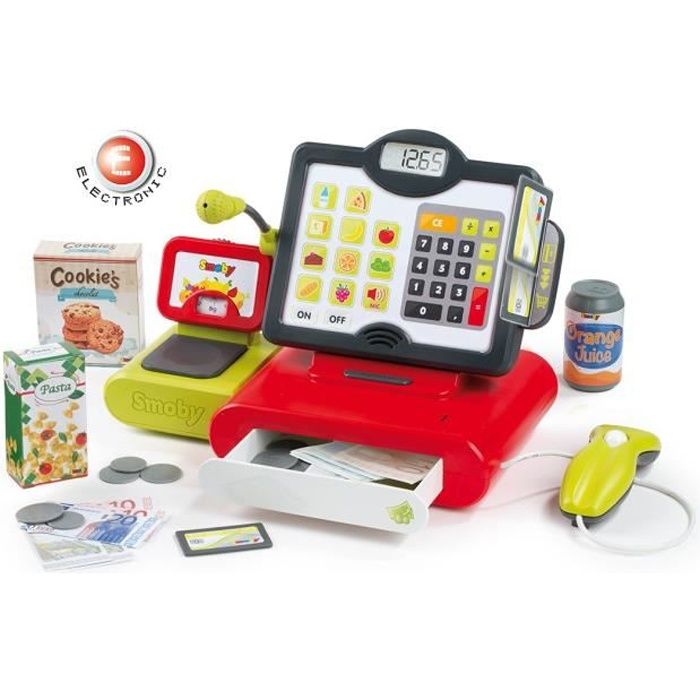 SMOBY Caisse Enregistreuse Electrique + 26 Acs