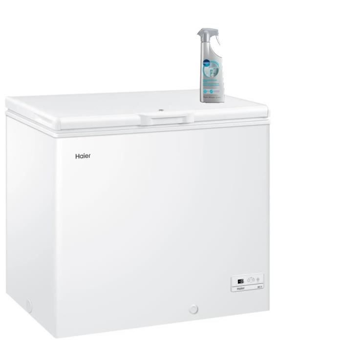 Pack HAIER BD203RAEE - Congélateur coffre - 203L - Froid statique - A+ - L94 x H84,5 cm - Blanc + WPRO DEF102 Dégivrant congélateur
