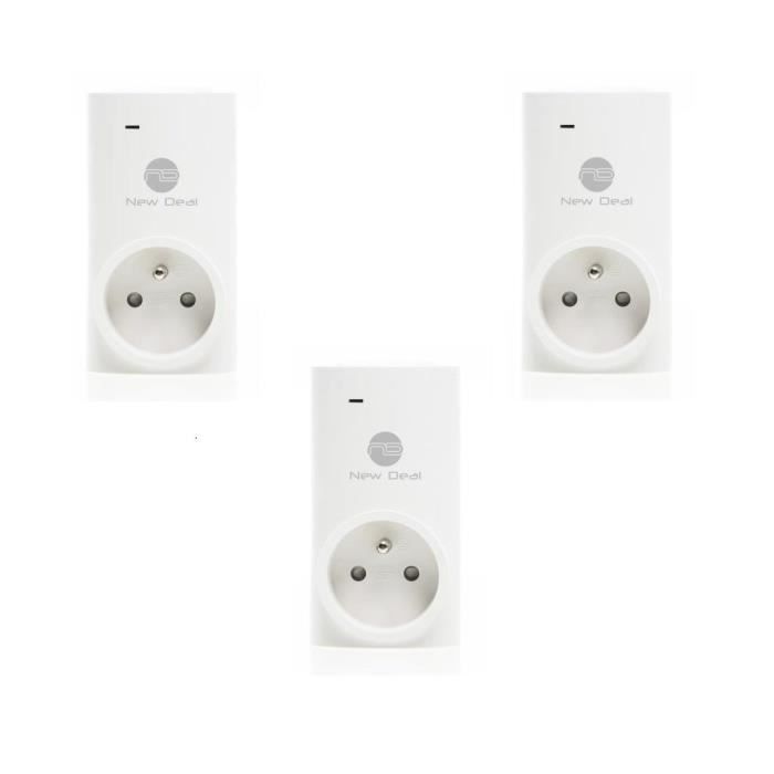 NEW DEAL Pack de 3 prises connectées SPECO+ FR WiFi contrôlable à distance