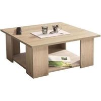 LIME Table basse carrée style contemporain mélaminée décor chêne - L 67 x l 67 cm