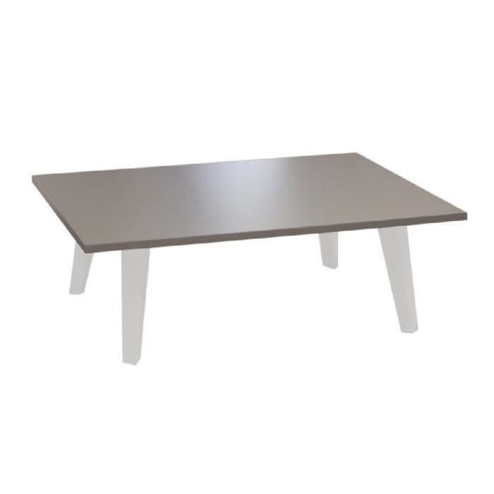 OSLO Table basse L89 cm taupe/blanc