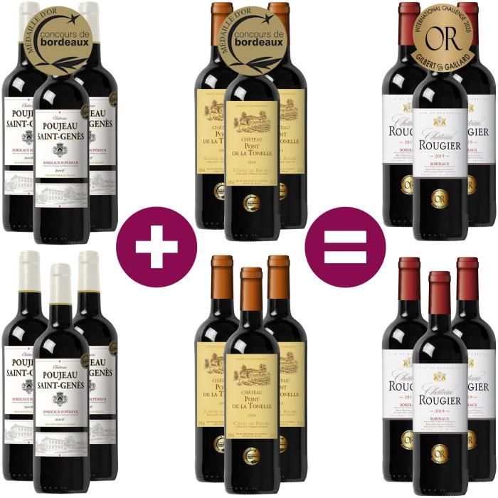 12 = 18 Bordeaux et Côtes de Bourg Médaille Or