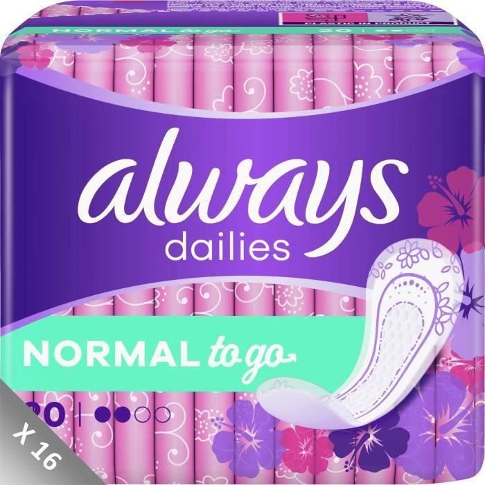 ALWAYS Protège-slips Dailies Normal - Lot de 16 x 20 = 320 protège-slips
