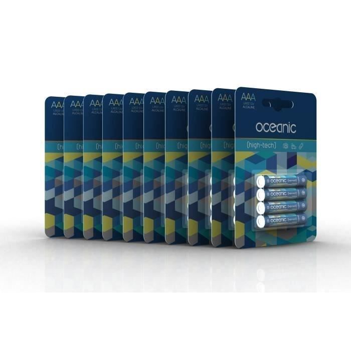 40 Piles Oceanic 10 packs de 4 piles Alcalines LR03/AA 1.5V High-Tech