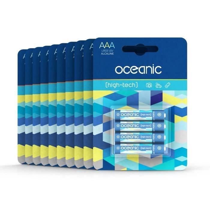 Lot 40 Piles Oceanic 10 packs de 4 piles Alcalines LR06/AA 1.5V High-Tech
