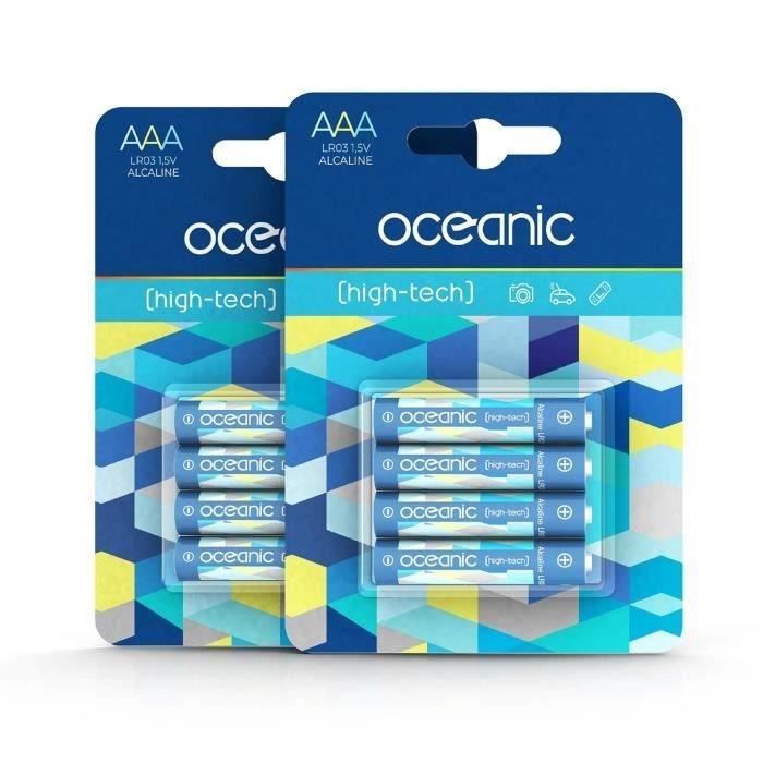 8 Piles Oceanic 2 packs de 4 piles Alcalines LR03/AA 1.5V High-Tech