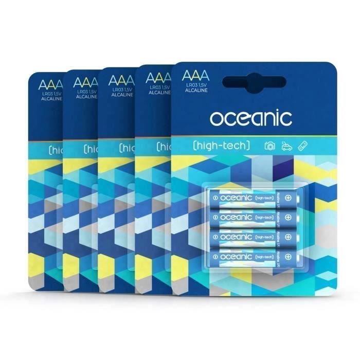 20 Piles Oceanic 5 packs de 4 piles Alcalines LR06/AA 1.5V High-Tech