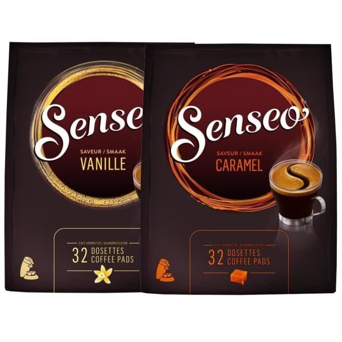 SENSEO Cafe Saveur Caramel + Vanille - 32 dosettes de 222 g x2