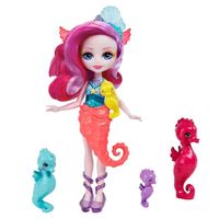 Enchantimals - Famille De Sedda Hippocampe - Mini-poupée - Cheveux Rose - Jupette Corail