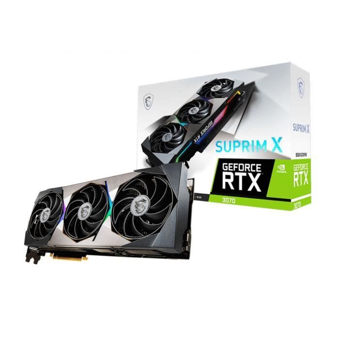 Carte Graphique - MSI - GeForce RTX 3070 SUPRIM X 8G - 8 Go - GDDR6 - PCIe 4.0 - HDMI / 3 X DisplayPort (912-V390-005)
