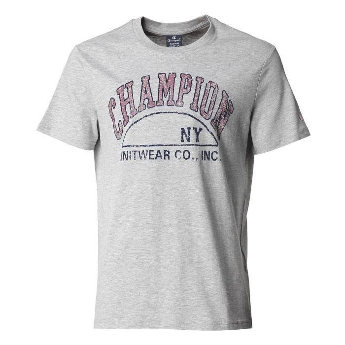 CHAMPION T-Shirt Tee-shirt logo Grey - Homme - Gris