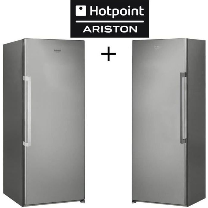 Pack HOTPOINT -ZHS6 1Q XRD-Réfrigérateur 1 porte-323L-Froid brassé-A+-Silver + ZHU6 F1C XI - Congélateur armoire - 222L