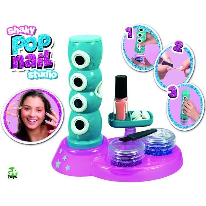 Shaky Pop Nail Studio, Studio pour ongles à paillettes, Jouet pour enfants dès 3 ans, HKY00