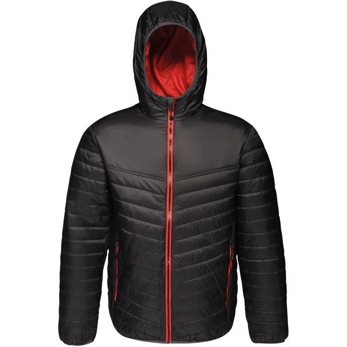 REGATTA Doudoune avec capuche, déperlante, isolation thermique warmloft 140g/m² - Noir et rouge