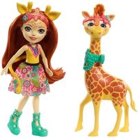 ENCHANTIMALS Balade au Zoo Poupée Gillian Girafe 15 cm et Pawl