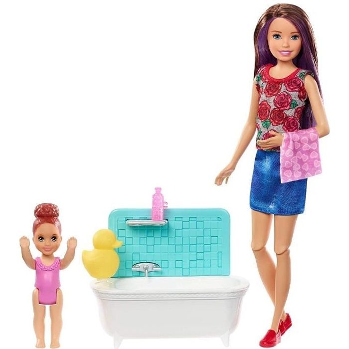 BARBIE Skipper baby-sitter Heure du Bain