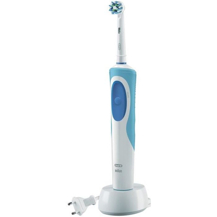 Oral-B Brosse à dents électrique pour adultes Vitality CrossAction - Blanc/Bleu