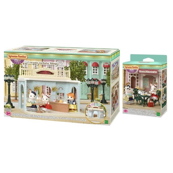 SYLVANIAN FAMILIES 6008 Le Magasin De Glaces Italiennes + 6012 Le Set De The Et De Gourmandises