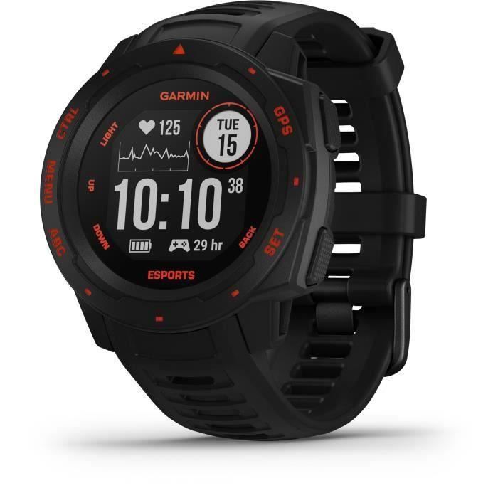 GARMIN Instinct Esports Edition - Montre Cardio GPS Gaming - Noire lave