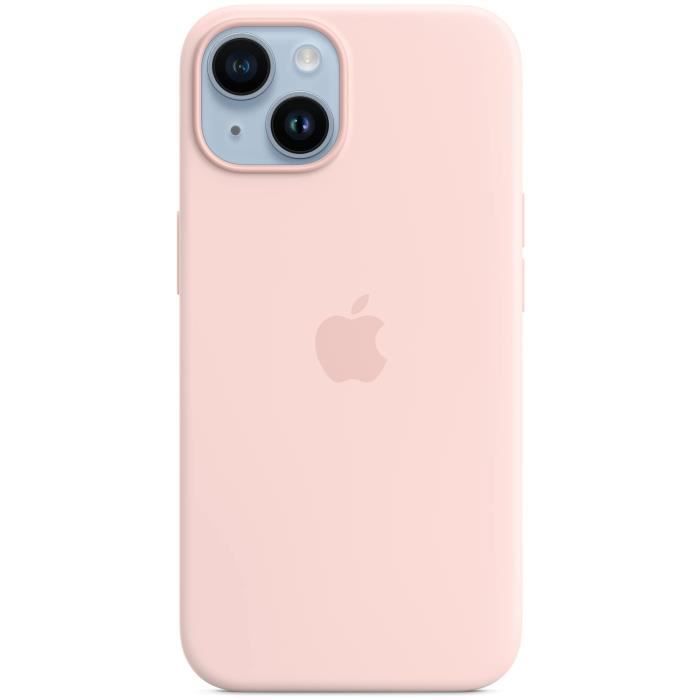 APPLE Coque en silicone pour iPhone 14 avec MagSafe - Rose craie