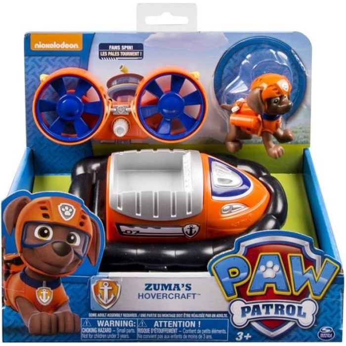 PAT PATROUILLE Figurine Zuma + Véhicule des Mers