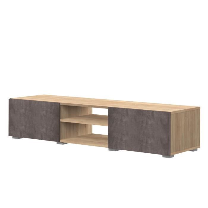 Meuble Tv Fermé Avec Portes Encastrables Meuble Tv Avec Portes Achat Vente Pas Cher