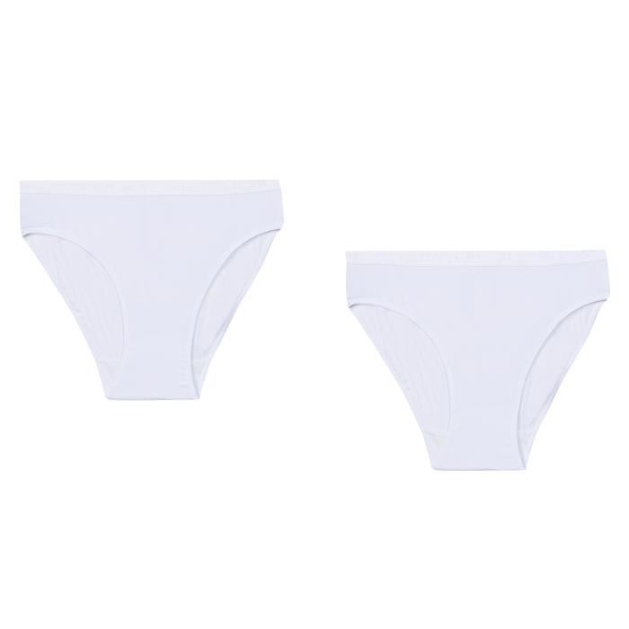 DIM Lot de 2 culottes Blanc Enfant fille Blanc - Achat / Vente