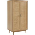 Armoire - BAÏTA - AMANA - Cannage naturel - Imitation bois - L 90 x P 57 x H 170cm