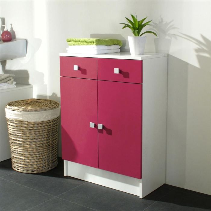 Galet Meuble Sdb 60x81cm Blanc Fuchsia Achat Vente Elements