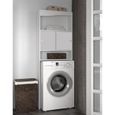 GALET Meuble WC ou machine à laver - Blanc mat  - 2 portes coulissantes + 3 niches - L 64 x P 19 x H 178 cm - SYMBIOSIS-2