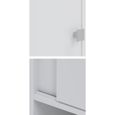 GALET Meuble WC ou machine à laver - Blanc mat  - 2 portes coulissantes + 3 niches - L 64 x P 19 x H 178 cm - SYMBIOSIS-4