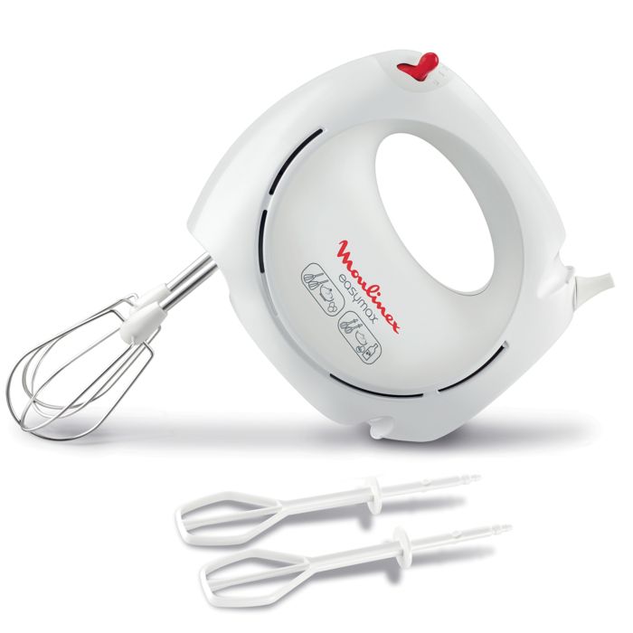 Moulinex batteur électrique EASYMAX 200 W 2 jeux de fouets Blanc ABM11A30