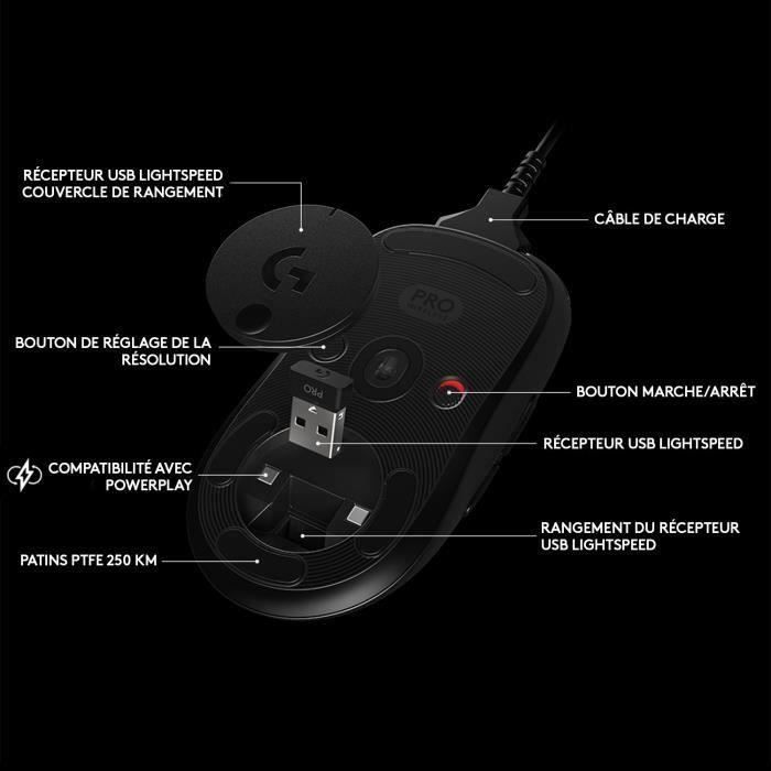 LOGITECH G - Souris gaming sans fil G502 Lightspeed - Noir - Cdiscount  Informatique