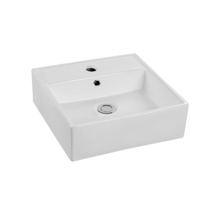 Zybnb Vasque à poser en céramique évier de salle de bain vasque à poser en céramique européenne lavabo rectangulaire lavabo 