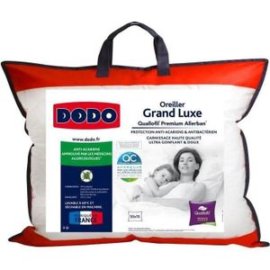 Lot de 2 oreillers en plumes et duvet d'oie doux de qualité hôtelière,  confortables et respirants, soutien moyen, blanc, 50 [118] - Cdiscount  Maison