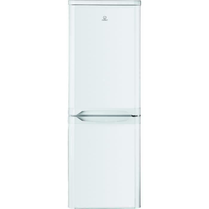 INDESIT NCAA55 - Réfrigérateur congélateur bas - 217L (150+67) - Froid  statique - L 55cm x H 157cm - Blanc - Achat / Vente réfrigérateur classique  INDESIT NCAA55 - Réfrigérateur congélateur bas 