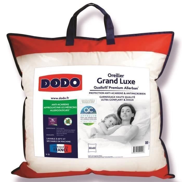 Oreiller Grand Luxe - DODO - Quallofil Allerban - 60 x 60 cm - Blanc