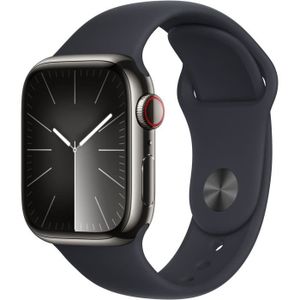 MONTRE CONNECTÉE Apple Watch Series 9 GPS + Cellular - 41mm - Boîtier Acier Graphite - Bracelet Midnight Sport Band - S/M