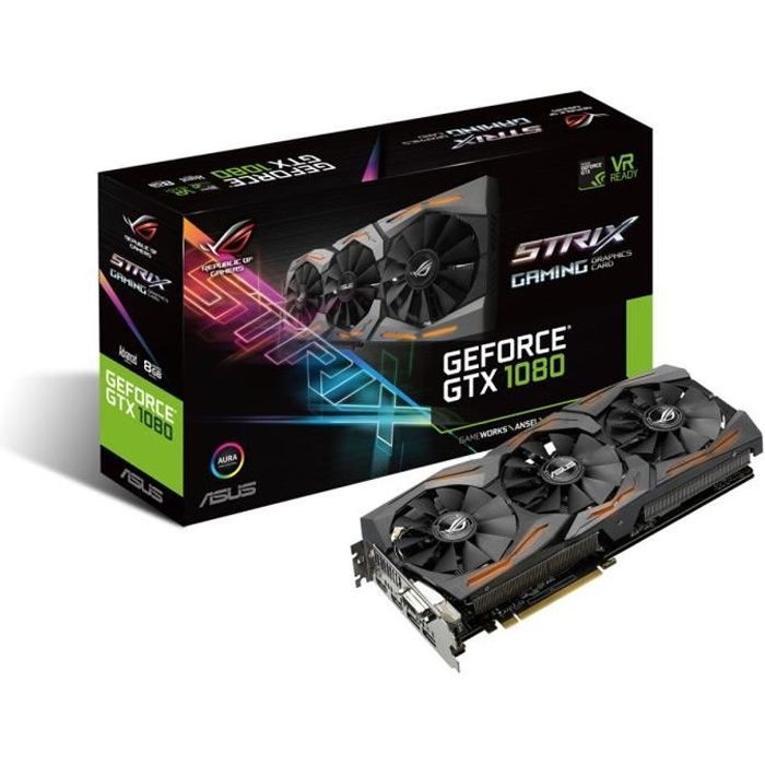 Asus Carte graphique GeForce® GTX 1080 STRIX A8G GAMING 8Go GDDR5